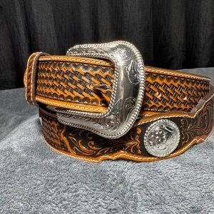 Tony Lama Men’s Western Style Leather Belt